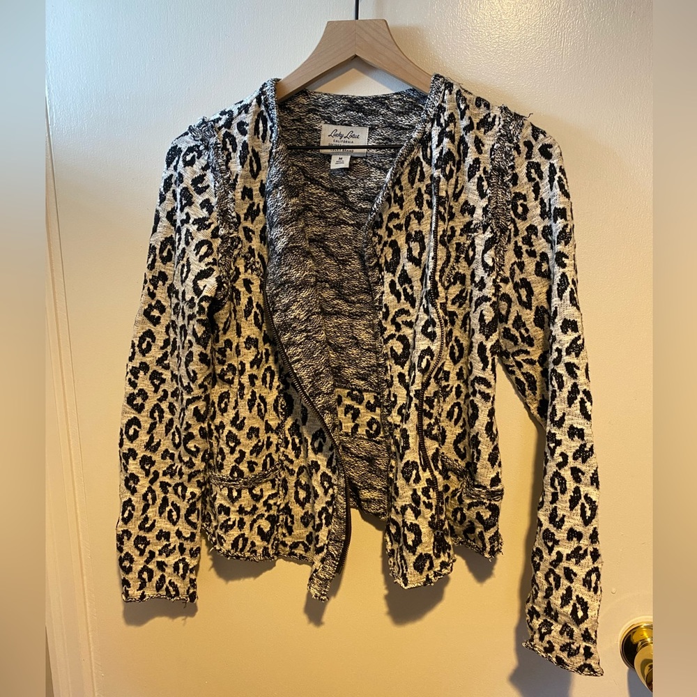Lucky Brand leopard print sweater blazer